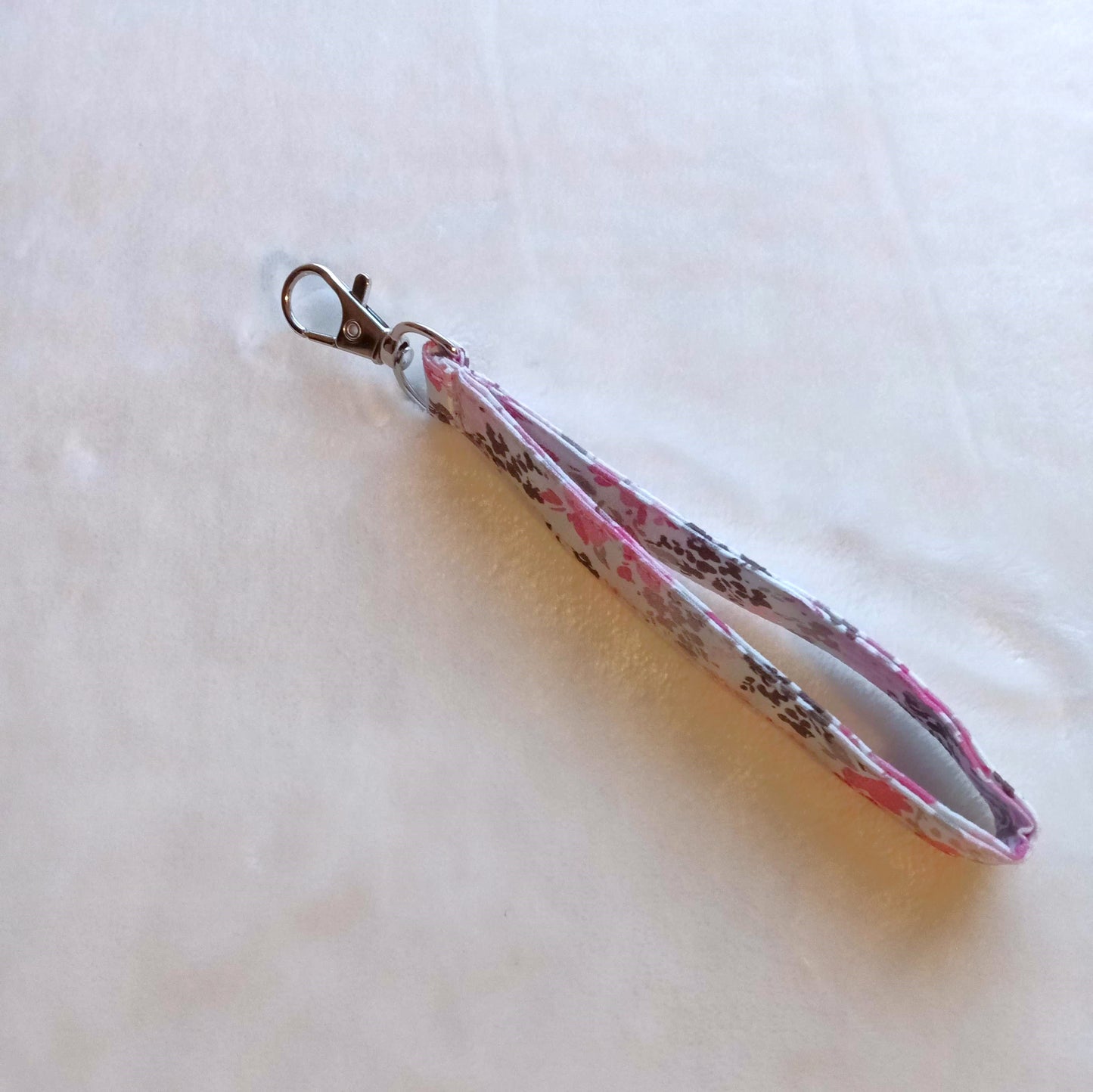 Floral Pink Key Fob, Wristlet