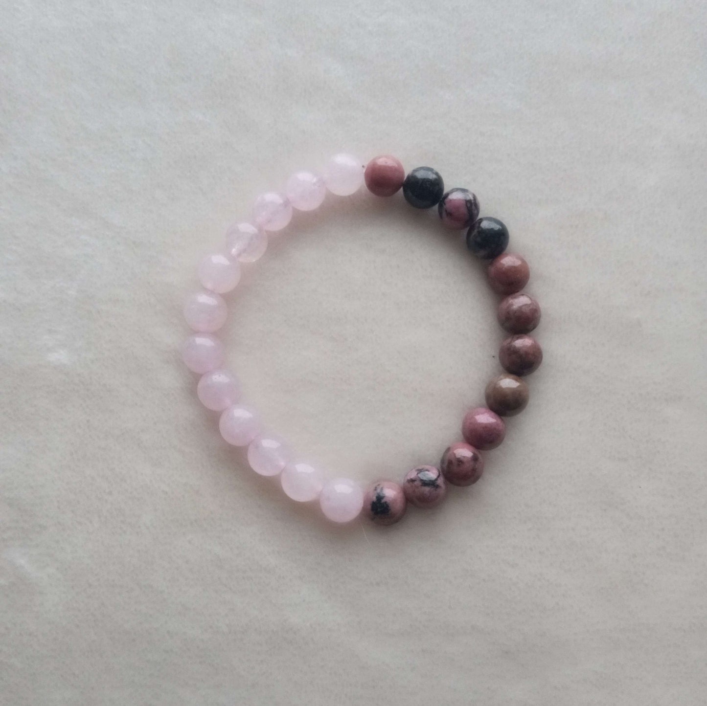 Rose Quartz and Rhodonite Gemstone Bracelet