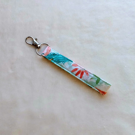Peacock Roses Key Fob, Wristlet