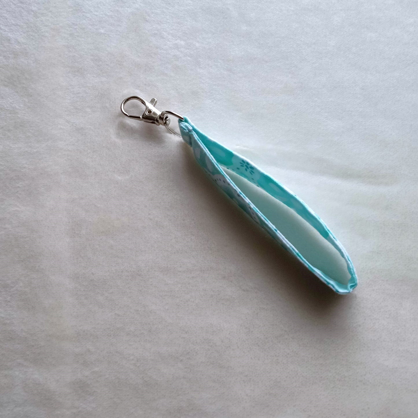 Spring Blue Key Fob, Wristlet