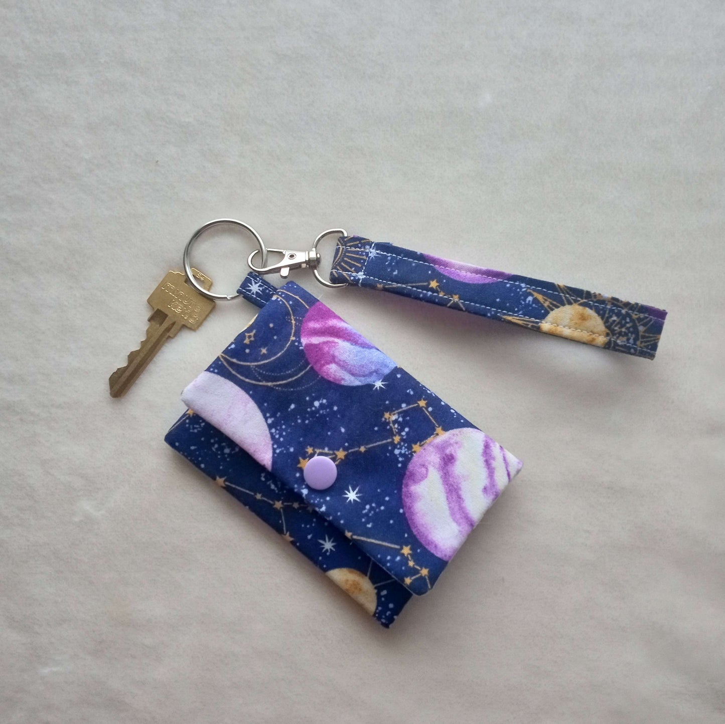 Purple Planets Mini Wallet, Card Holder