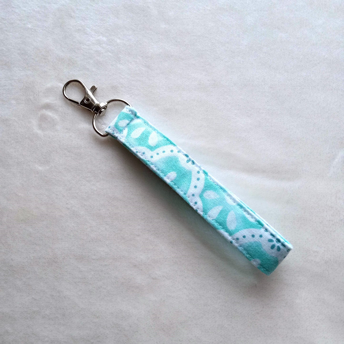 Spring Blue Key Fob, Wristlet