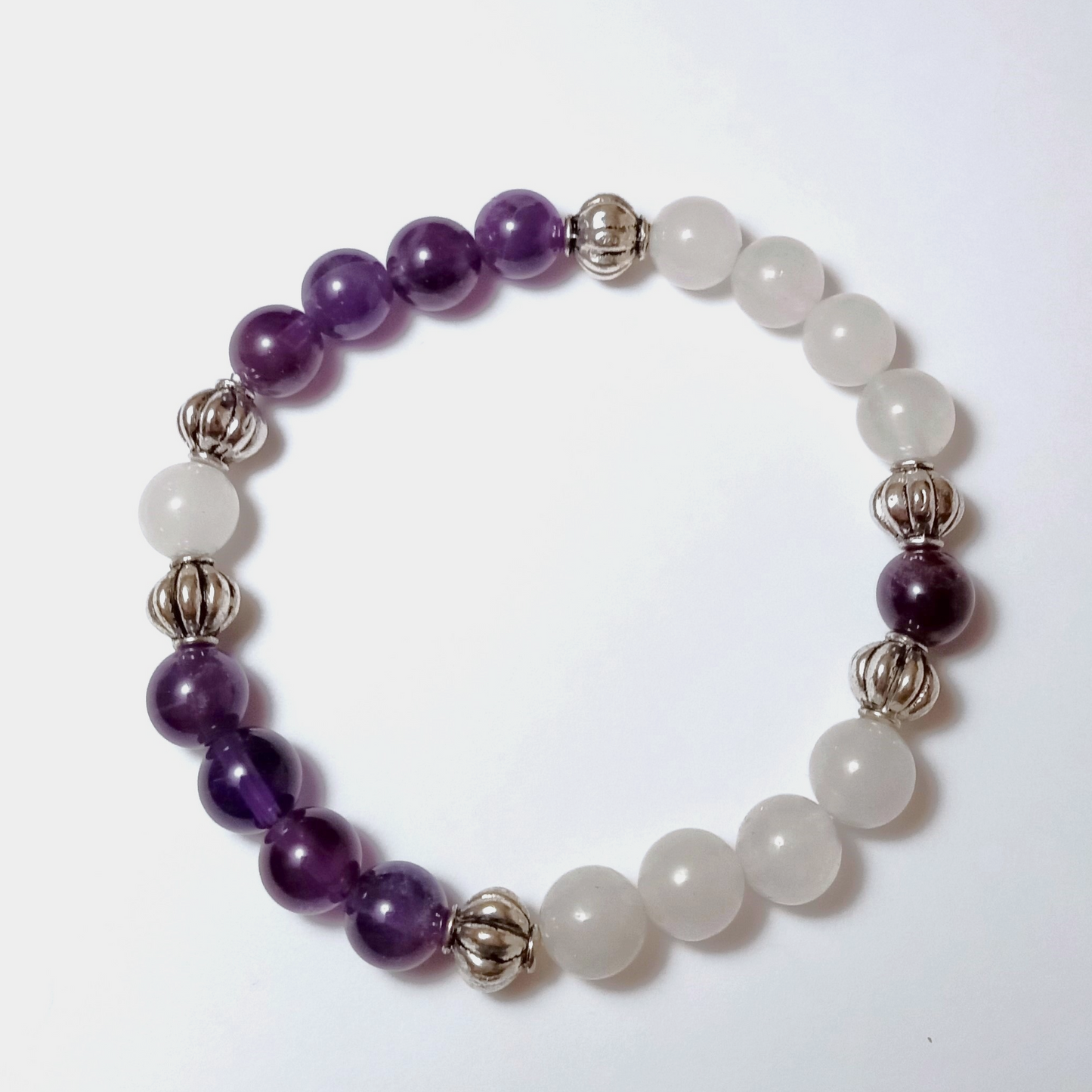 Amethyst and Quartz Gemstone Bracelet