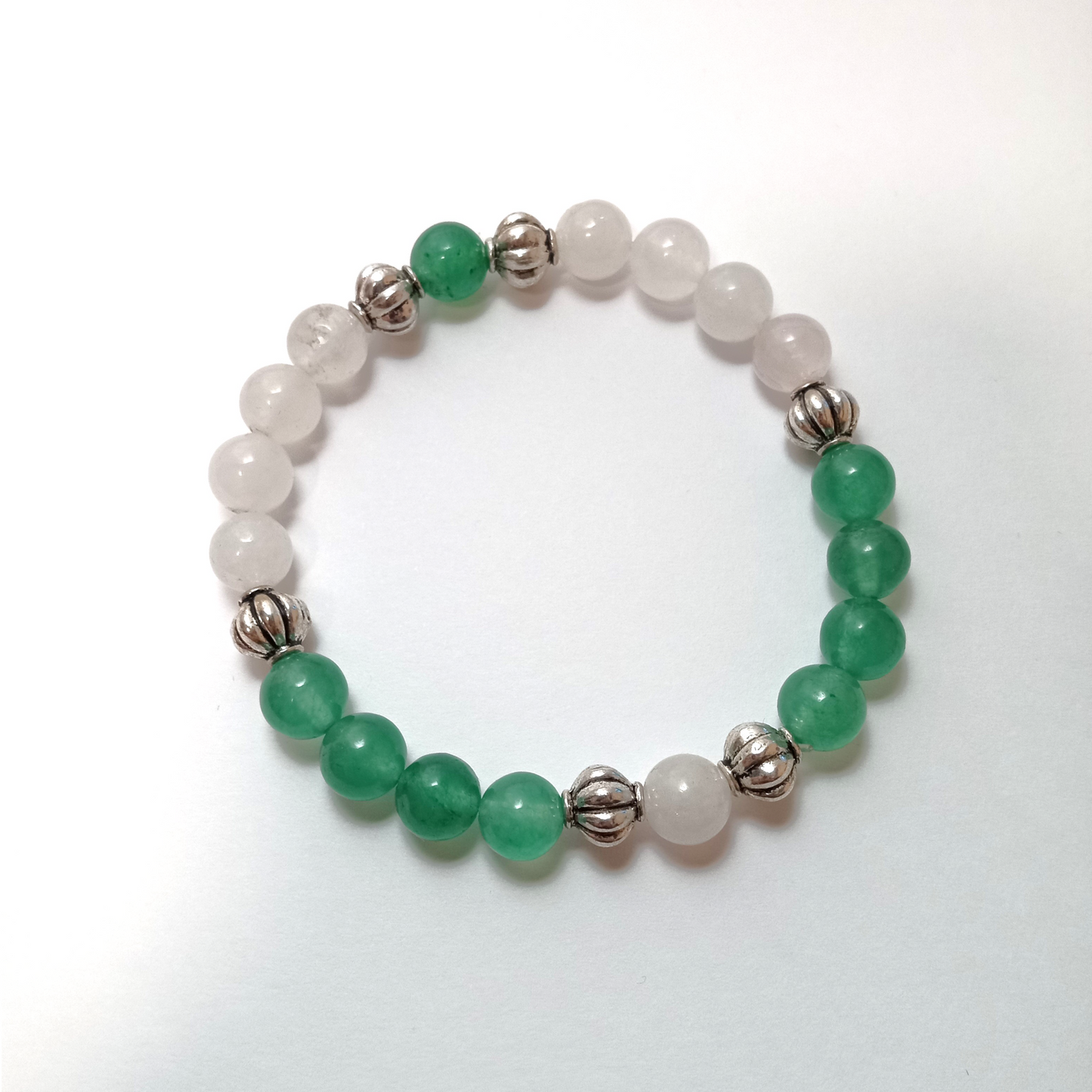 Aventurine and Quartz Gemstone Bracelet