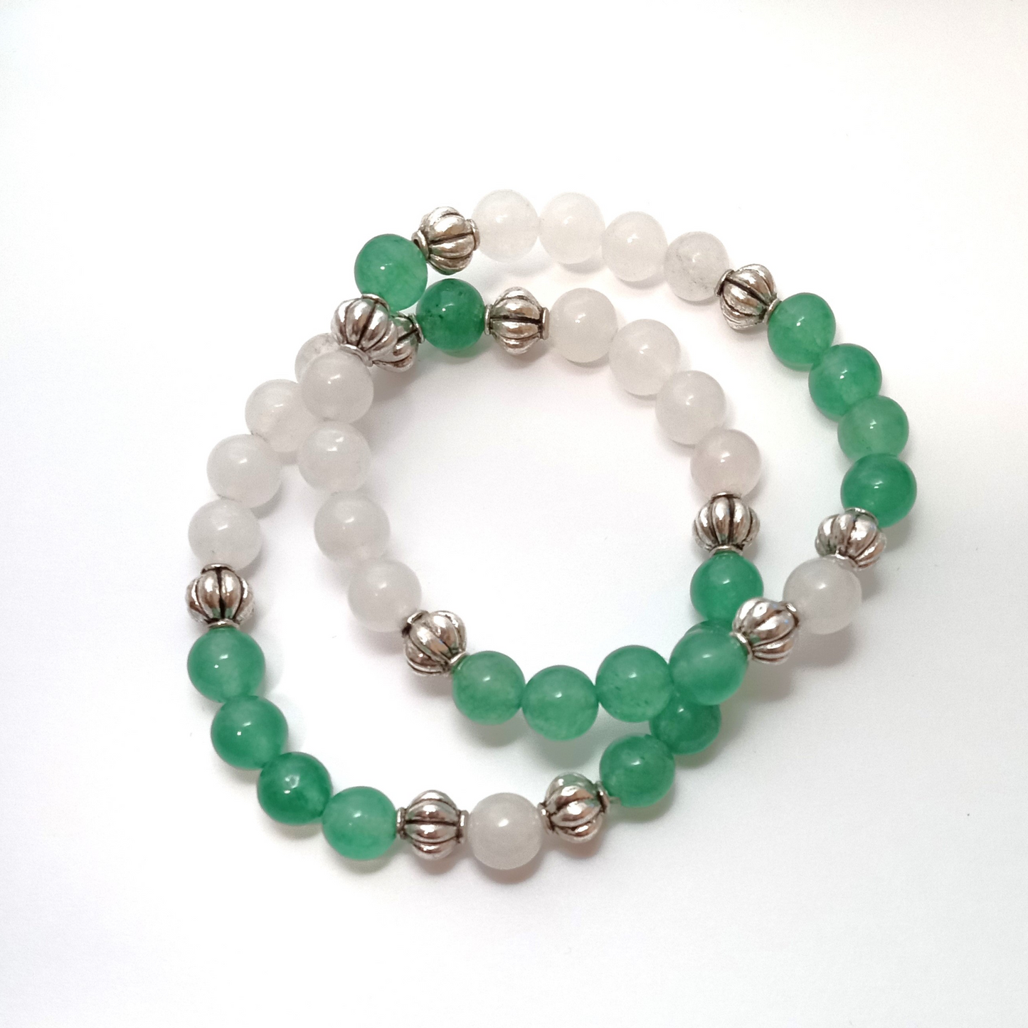 Aventurine and Quartz Gemstone Bracelet