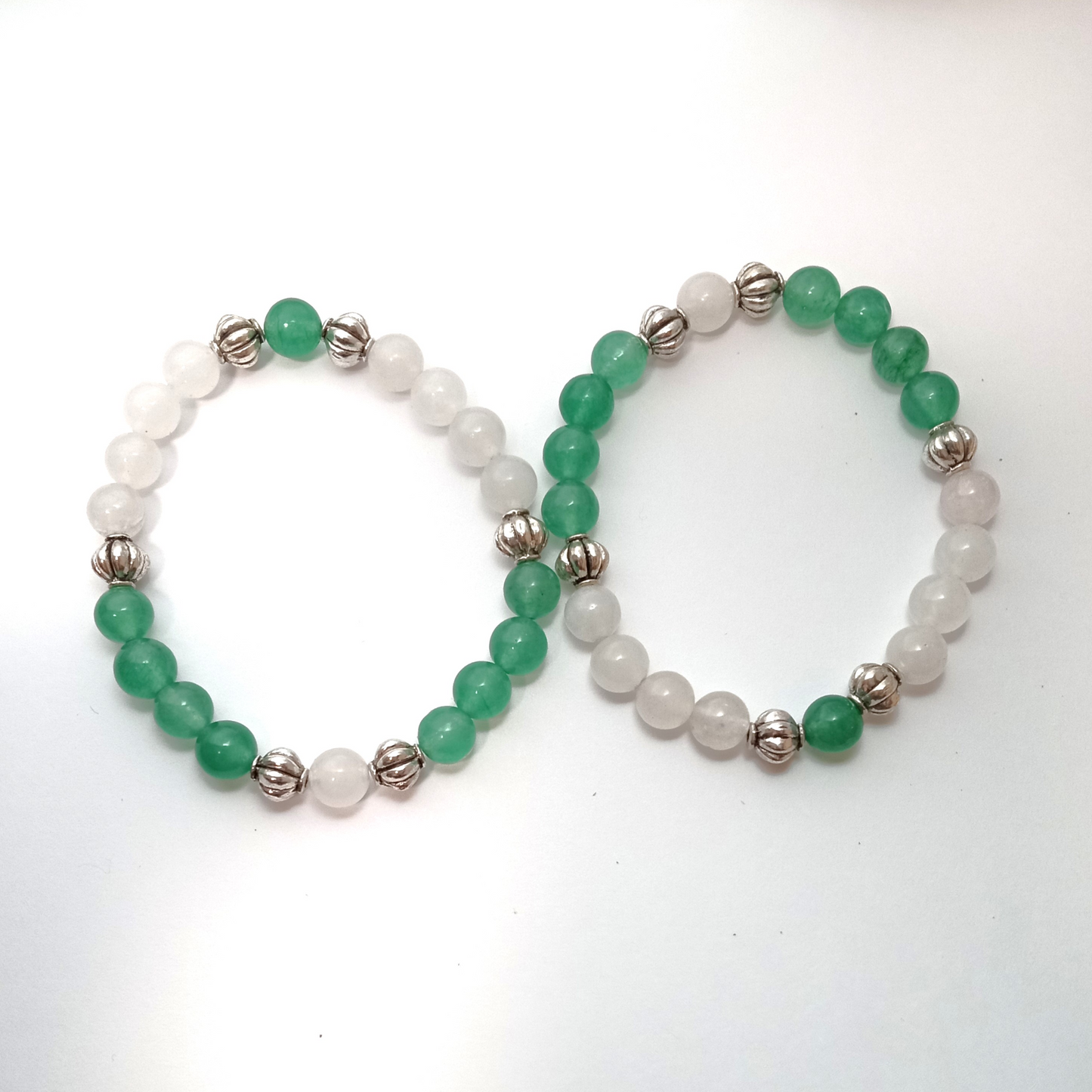 Aventurine and Quartz Gemstone Bracelet
