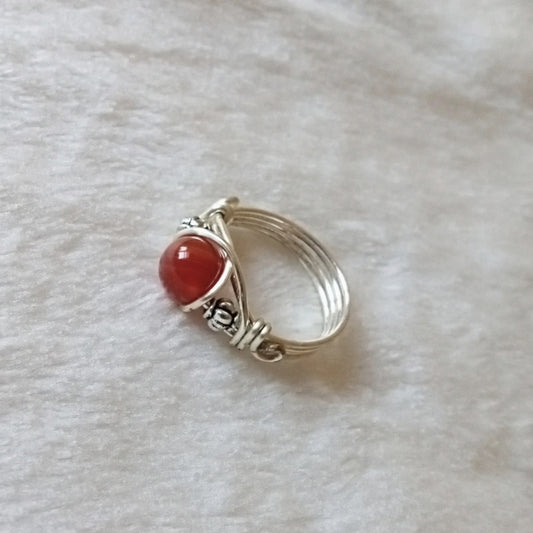 Carnelian Wire Wrapped Ring