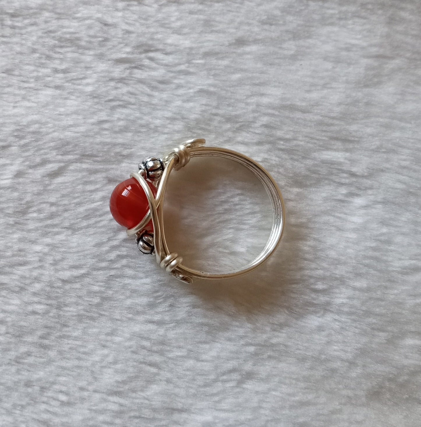 Carnelian Wire Wrapped Ring