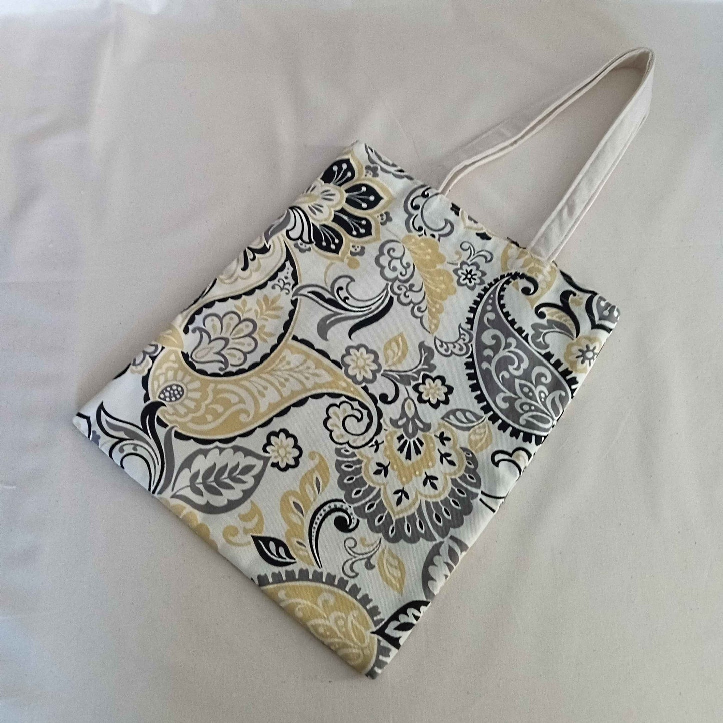 Yellow Paisley Canvas Tote