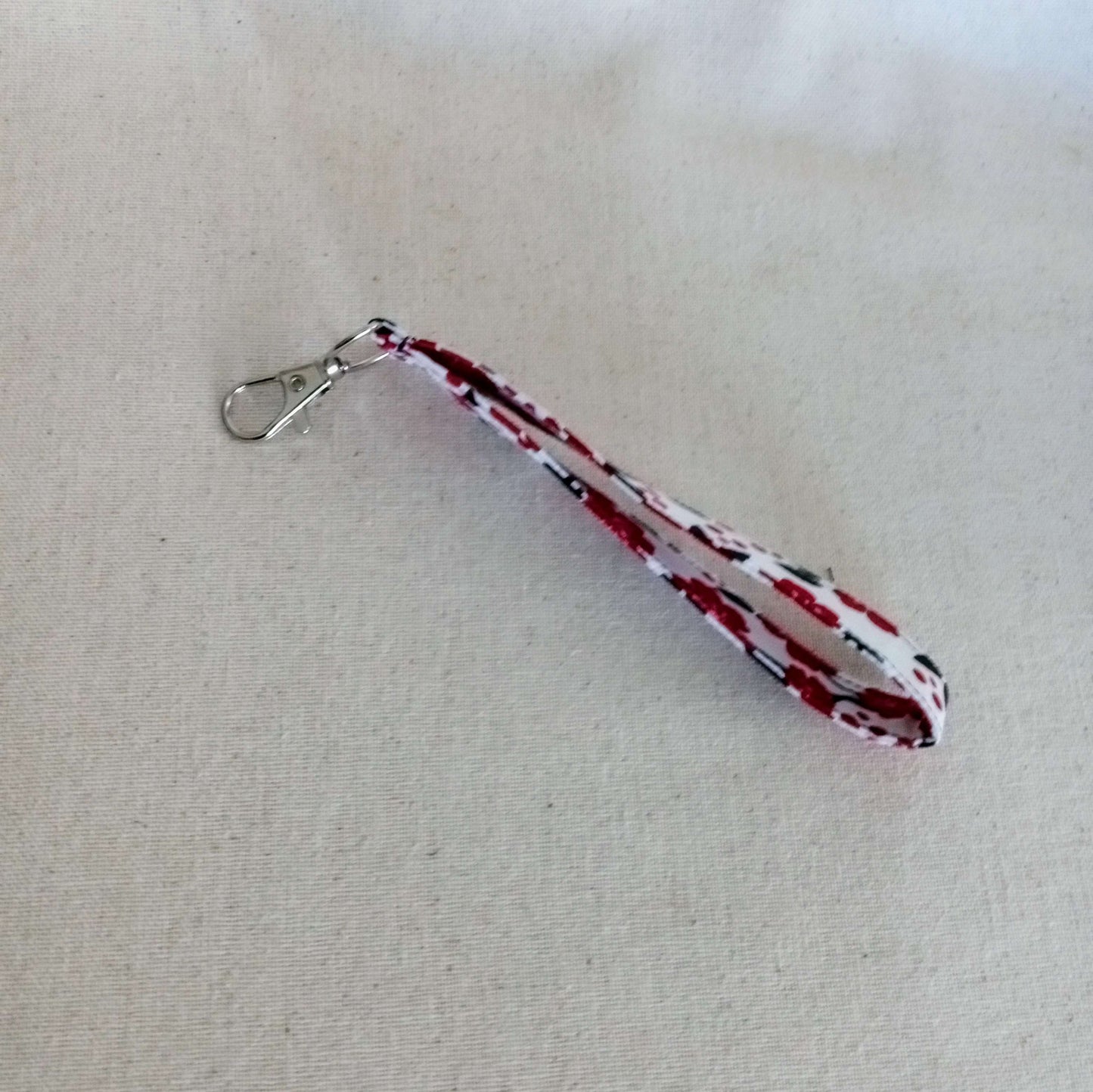 Red flowers Key Fob, Wristlet