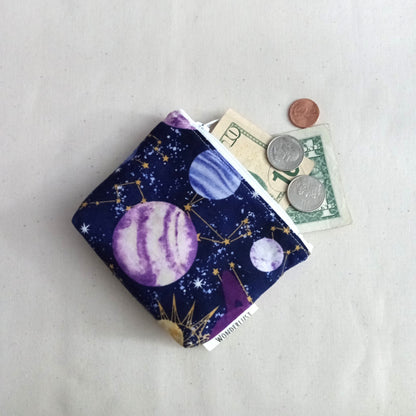 Purple Planets Mini Zip Pouch