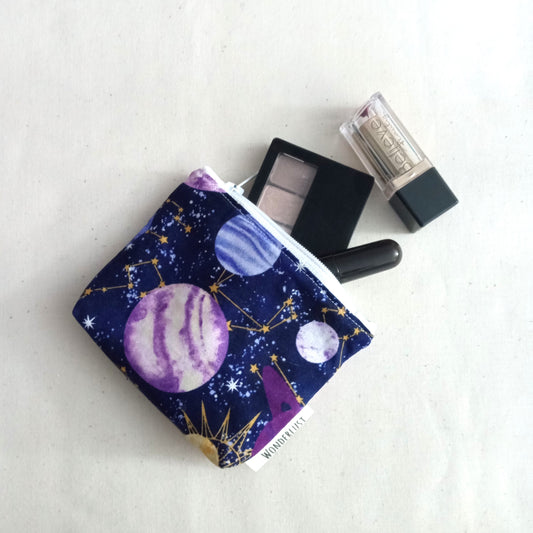 Purple Planets Mini Zip Pouch