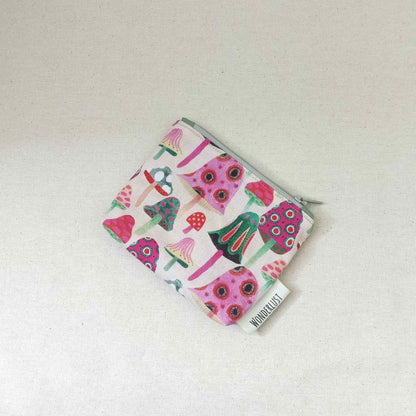 Pink Mushroom Mini Zip Pouch