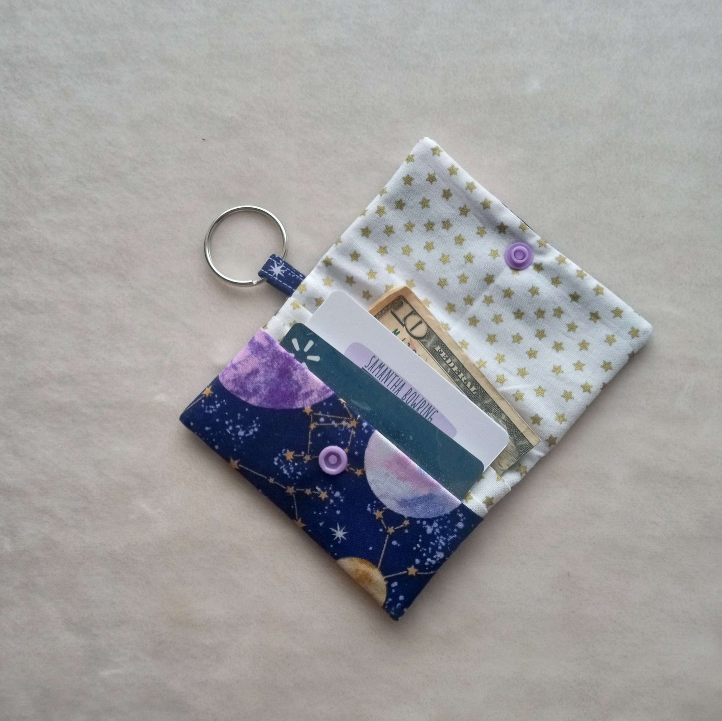 Purple Planets Mini Wallet, Card Holder