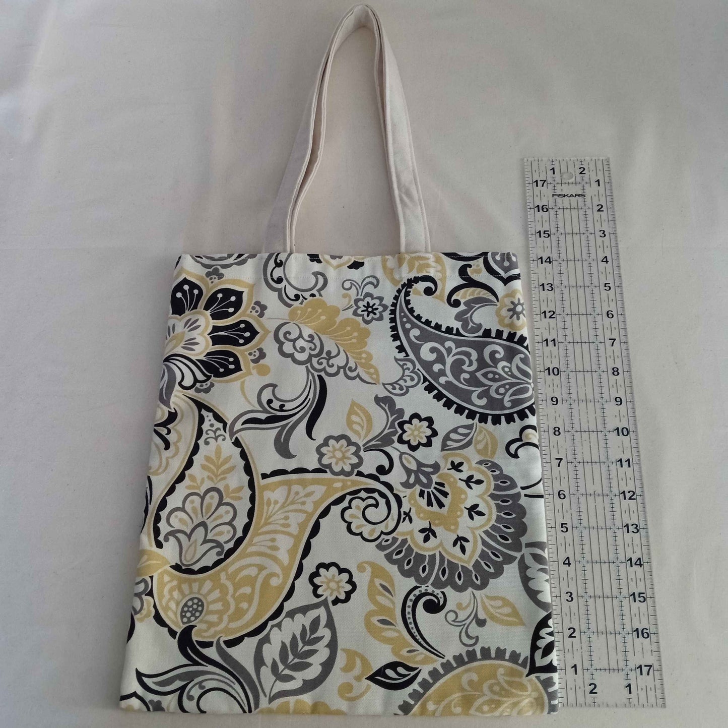 Yellow Paisley Canvas Tote