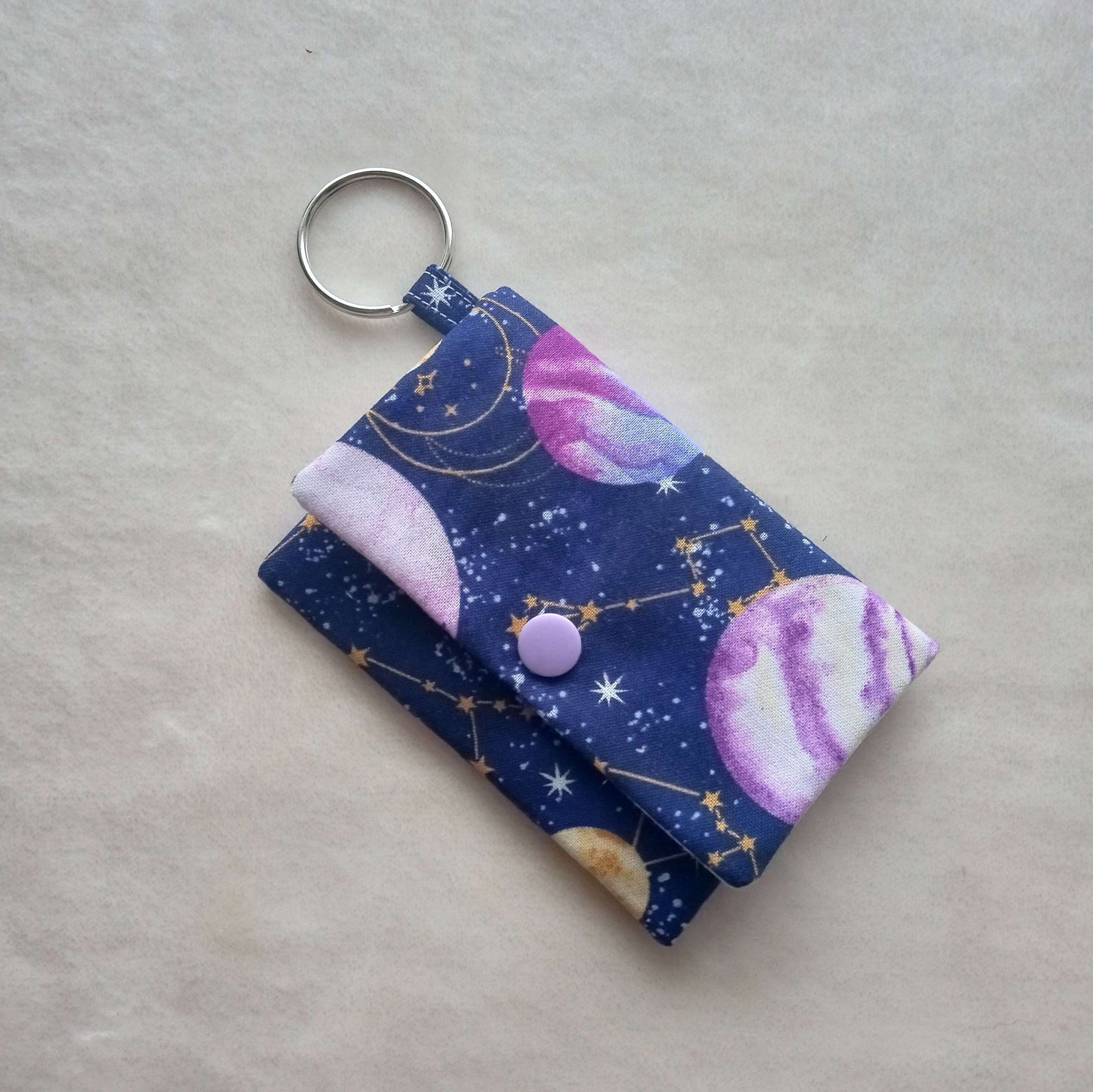 Purple Planets Mini Wallet, Card Holder