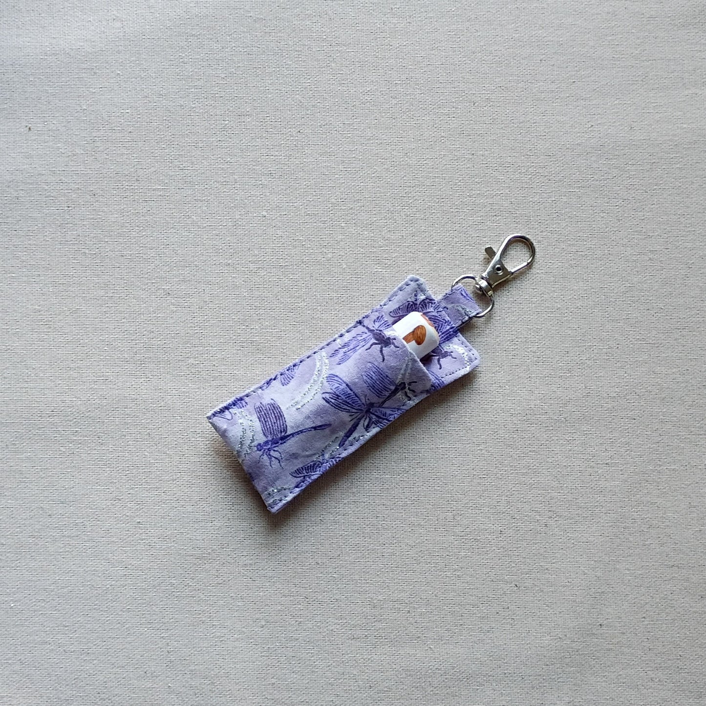 Lavender Dragonfly Chapstick Holder