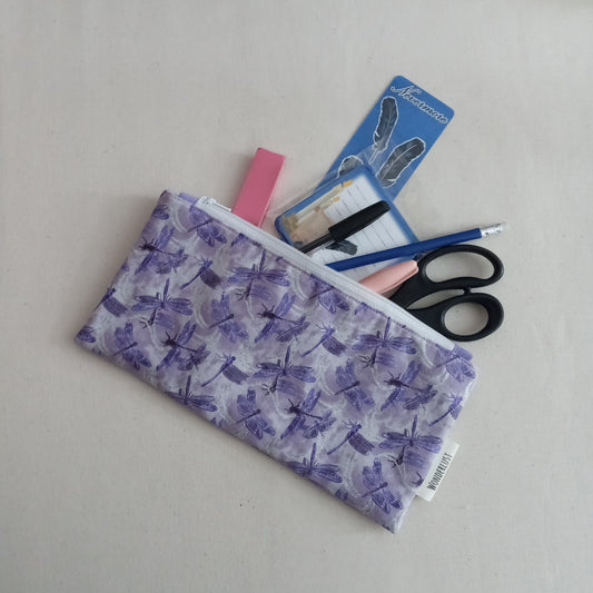 Lavender Dragonfly Pencil Case