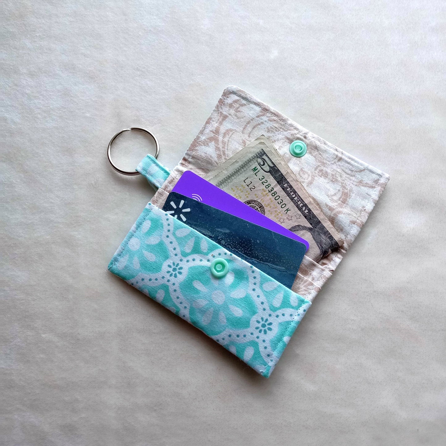 Spring Blue Mini Wallet, Card Holder