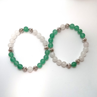 Aventurine and Quartz Gemstone Bracelet