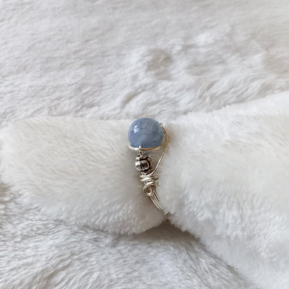 Blue-Lace Agate Wire Wrapped Ring