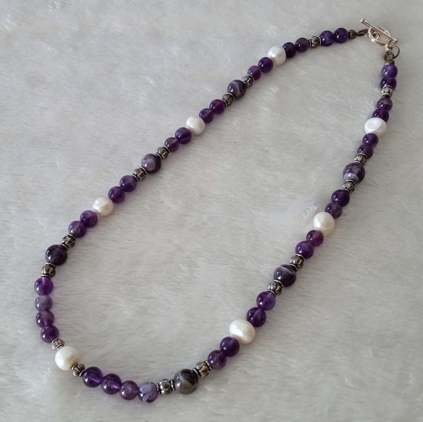 Amethyst and Fresh Water Pearl Necklace
